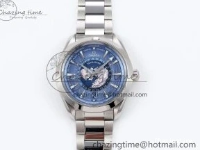 0109 Aqua Terra GMT Worldtimer 43mm VSF 1:1 Best Edition Summer Blue Dial on SS Bracelet A8938 Super Clone FashionForward 7720